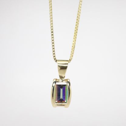 Picture of 14k Yellow Gold & Fantasy Cut Mystic Topaz Necklace