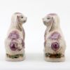 Picture of Pair of Staffordshire Inspired Purple & Brown Rabbit Figurines