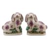 Picture of Pair of Staffordshire Inspired Purple & Brown Rabbit Figurines