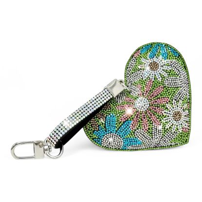 Picture of Jacqueline Kent Bejeweled Green Flower Power Puffy Heart Purse Charm