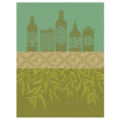 Picture of Le Jacquard Français 'Huiles Provencales' Green Tea Towel