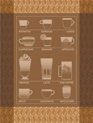 Picture of Le Jacquard Français 'Barista' Brown Tea Towel