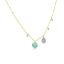Picture of 14k Yellow Gold, Dainty Turquoise and Diamond Necklace
