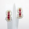 Picture of 14k Two Tone Gold Ruby & Diamond Earrings 