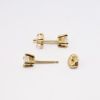 Picture of 14k Yellow Gold & Square Brilliant Cut Diamond Solitaire Studs 