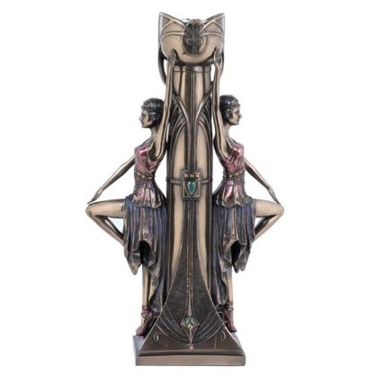 Picture of Art Deco Ladies Figural Cold Cast Bronze Candle Holder