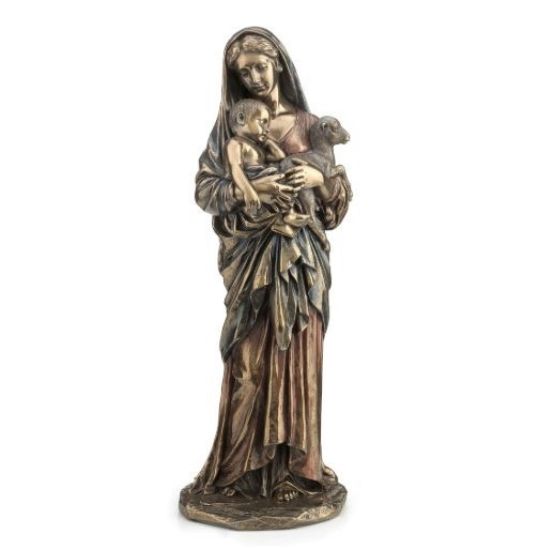 Picture of 'Innocence' Madonna with Lamb & Child Cold Cast Bronze Figurine