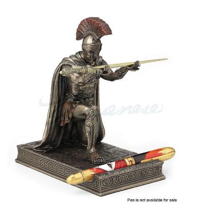 Picture of Kneeling Roman Commander with Sword Letter Opener Cold Cast Bronze Pen Holder 