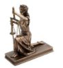 Picture of Lady Justice Kneeling Holding a Sword & Scales Cold Cast Bronze Figurine