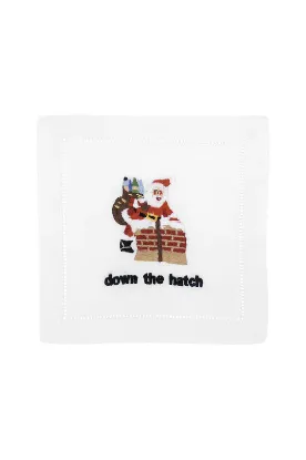 Picture of August Morgan 'Down the Hatch' Christmas Santa Cocktail Napkin Set 