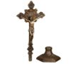 Picture of Saint Benedict Cold Cast Bronze Wall Hanging Crucifix with Optional Stand