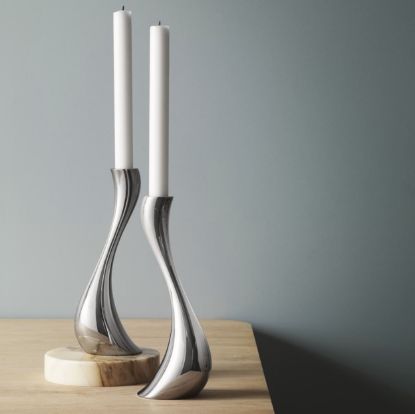 Picture of Georg Jensen 'COBRA' Pair of Medium Candlesticks