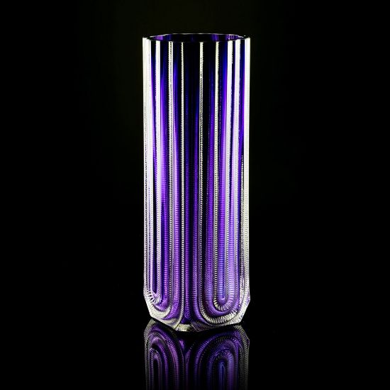 Picture of Matt Kolbrener Tall Transparent Violet 'Heater' Glass Vase