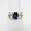 Picture of 14k Yellow Gold & Oval Cut Blue Sapphire Ring with Diamond Accents