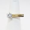 Picture of 14k Yellow Gold Squared Modernist Ring with Offset Diamond Solitaire