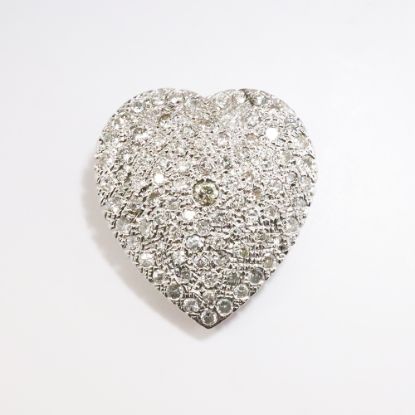 Picture of 14k White Gold & Pavé Set Diamond Heart Slide Pendant 