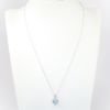 Picture of 18k White Gold Necklace & Heart Cut Blue Topaz Pendant with Diamond Halo