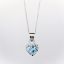 Picture of 18k White Gold Necklace & Heart Cut Blue Topaz Pendant with Diamond Halo