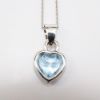 Picture of 18k White Gold Necklace & Heart Cut Blue Topaz Pendant with Diamond Halo