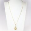 Picture of 14k Yellow Gold Necklace with Gold in Quartz Teardrop Pendant with Diamond Halo