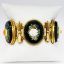 Picture of Antique 18k Yellow Gold & 3-Dimensional Micro Mosaic Grand Tour Bracelet with Carved Shell Flowers