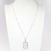 Picture of Antique Art Deco White Gold Necklace with White Gold Filigree, Camphor Glass & Diamond Pendant