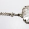 Picture of Antique Art Deco White Gold Necklace with White Gold Filigree, Camphor Glass & Diamond Pendant