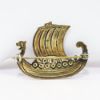 Picture of Vintage Mid Century Ivar T. Holth Norwegian Gilt Sterling Silver & Guilloche Enameled Viking Ship Brooch