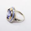 Picture of Antique 1930's La France 14k White Gold & Synthetic Spinel Ring with Enameled Accents