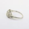 Picture of Antique Art Deco 18k White Gold Filigree Engagement Ring with Small Diamond Accent