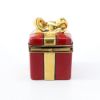 Picture of  Retired Red & Gold Christmas Present Limoges Trinket Box By La Gloriette