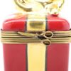 Picture of  Retired Red & Gold Christmas Present Limoges Trinket Box By La Gloriette