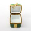 Picture of  Retired Green & Gold Christmas Present Limoges Trinket Box By La Gloriette