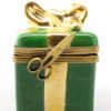 Picture of  Retired Green & Gold Christmas Present Limoges Trinket Box By La Gloriette