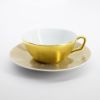 Picture of Meissen Porcelain 'Cosmopolitan Mesh Gold' Tea Cup & Saucer