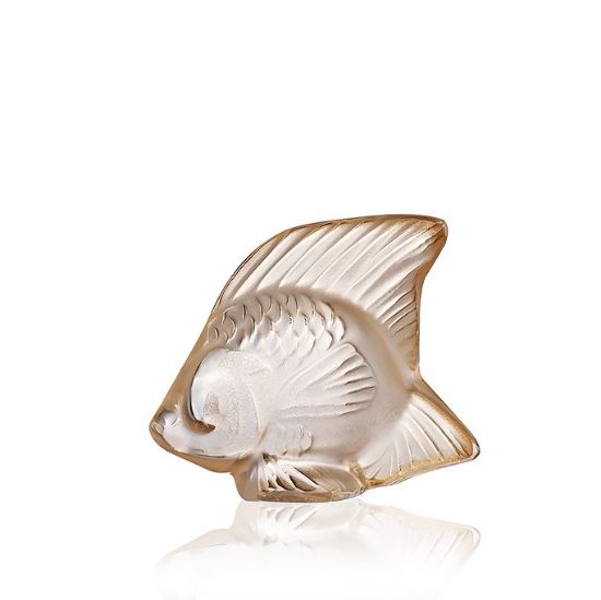 Picture of Lalique Fish Sculpture - Gold Luster Crystal