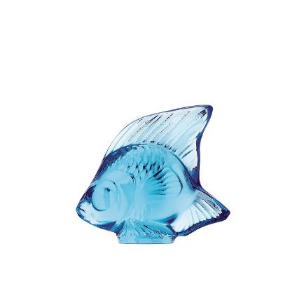 Picture of Lalique Fish Sculpture - Light Pale Blue Crystal