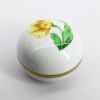 Picture of Herend Porcelain 'Kitty' Yellow Tulip Round Box #6031/FT-1