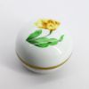 Picture of Herend Porcelain 'Kitty' Yellow Tulip Round Box #6031/FT-1