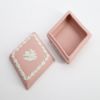 Picture of Vintage Wedgwood Cream on Pink Jasperware Diamond Shaped Trinket Box