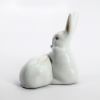 Picture of Herend Porcelain Pair of White Rabbits Eating Corn Figurine #5326