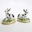 Picture of Rare Pair of Halcyon Days Black & White Rabbit Groups After Original 18th Century Chelsea Porcelain