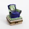 Picture of Limoges Porcelain Blue & Green Arm Chair Trinket Box