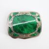 Picture of Vintage .800 Italian Silver & Faux Malachite Enamel Mirrored Powder Compact