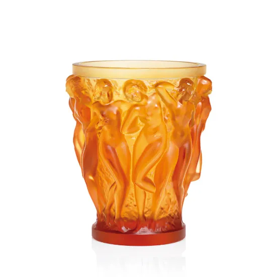 Picture of Lalique Iconic Bacchantes Vase - Amber Crystal