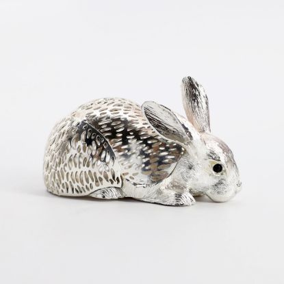 Picture of Christofle 'Lumiere d'Argent Collection' Lapin Couche (Reclining Rabbit) Figurine with Original Packaging