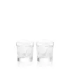 Picture of Lalique Set of 2 Owl Double Old Fashion Tumblers - Clear Crystal