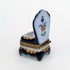 Picture of Retired Limoges Porcelain Traditional Style Chair Trinket Box with Cobalt Blue & Floral Motif by Dubarry