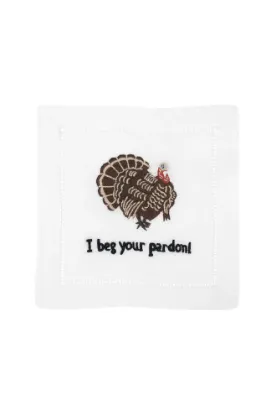 Picture of August Morgan 'I Beg Your Pardon!' Thanksgiving Turkey Cocktail Napkin Set