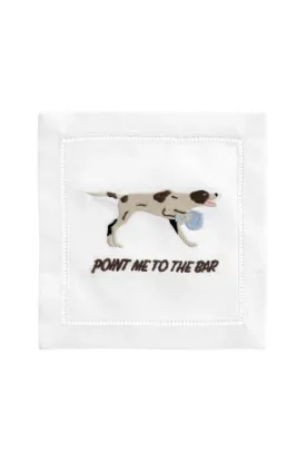 Picture of August Morgan 'Point Me To The Bar' Pointer Dog Cocktail Napkin Set